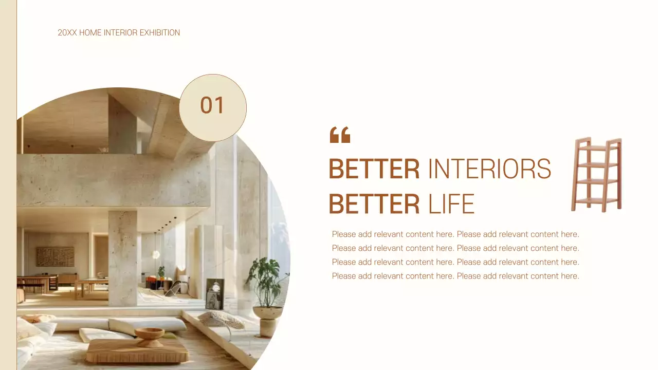 Simple beige and brown home improvement fair proposal