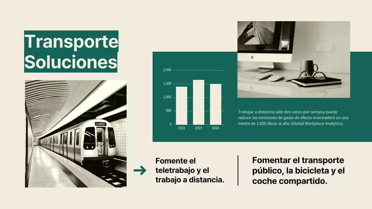 Verde y amarillo Simple Business Estrategia de soluciones sostenibles