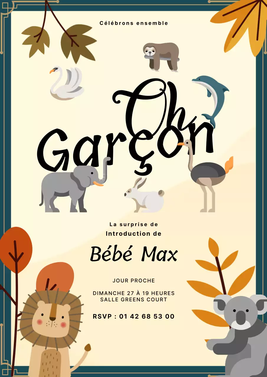 Invitation à la fête de bébé géométrique beige