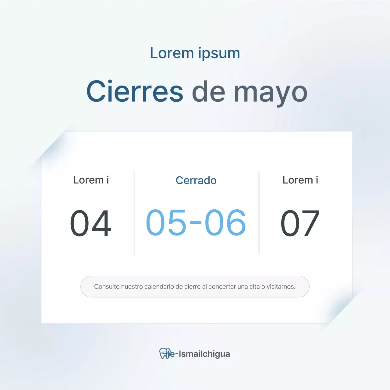 Promoción de una clínica dental sencilla en blanco y azul claro para promocionar la consulta