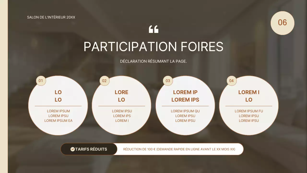 Proposition de salon d'intérieur simple en beige et marron