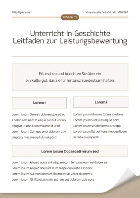 Einfacher Leitfaden zur Leistungsbewertung in brauner und weißer Geschichte