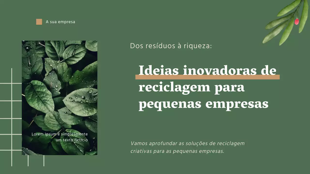 Green Natural Business Estratégia de reciclagem inovadora