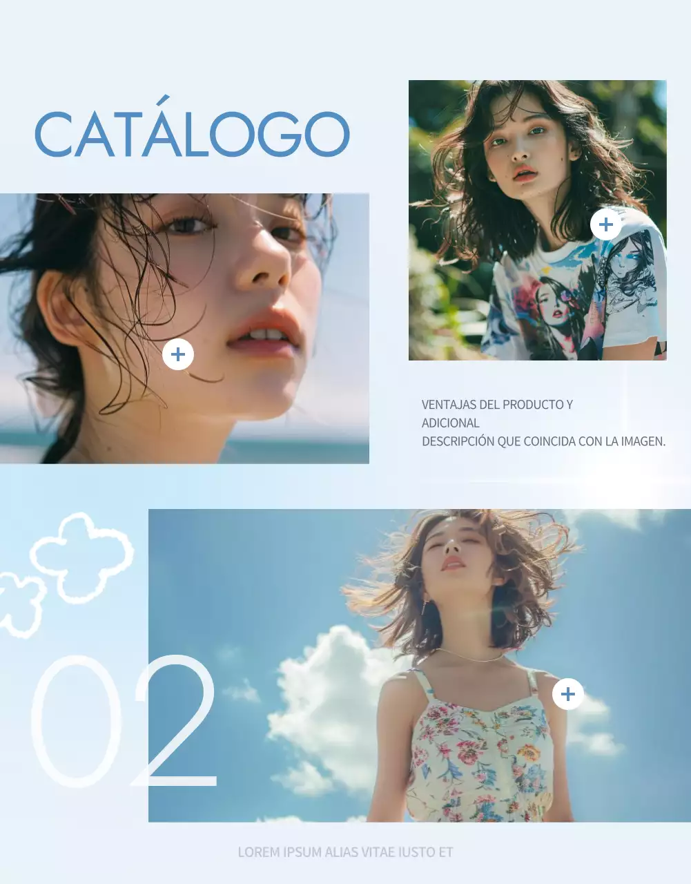 Una sencilla promoción de verano en azul claro y amarillo