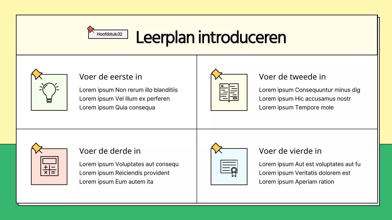 Geel en groen schoolprospectus