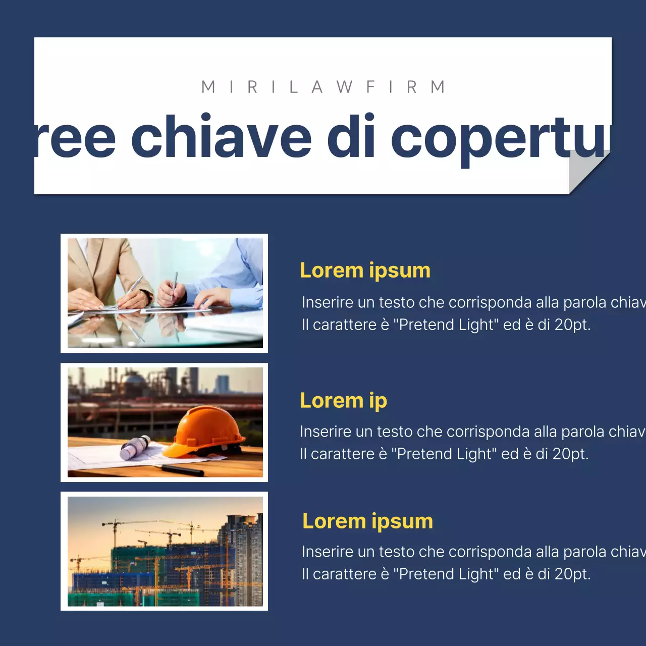 Un semplice post di consulenza sul diritto del lavoro in giallo e blu navy