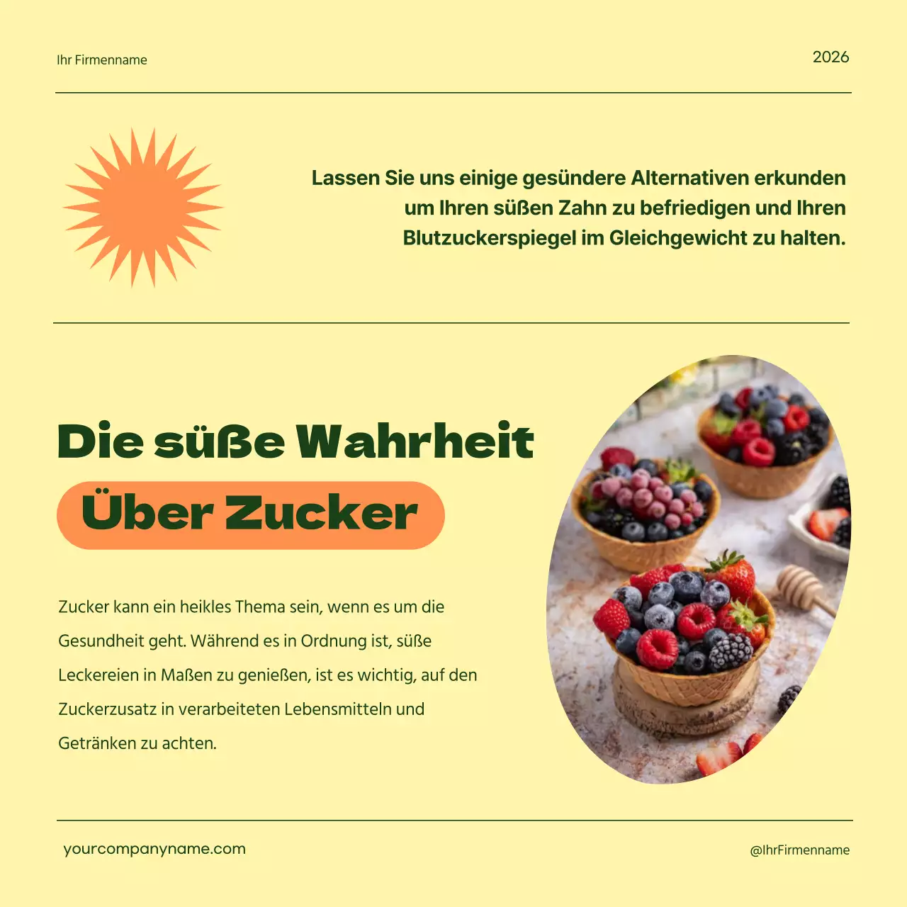 Grün Gelb Geometrisch Gesunde Ernährung Diätanleitung