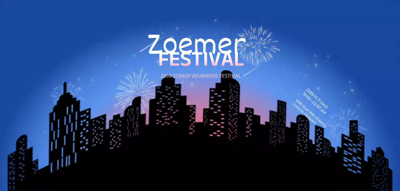 Nachtelijke hemel vuurwerk concept in zwart en blauw gradiënten