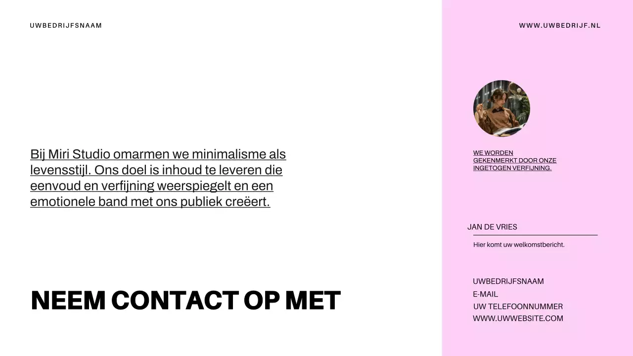 Introductie van Blue Minimal Business