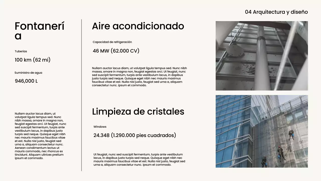 Informe arquitectónico minimalista en blanco y negro