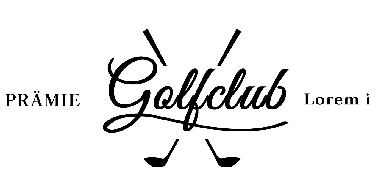 Golfschläger mit handgeschriebener Kursivschrift für ein stilvolles Gefühl