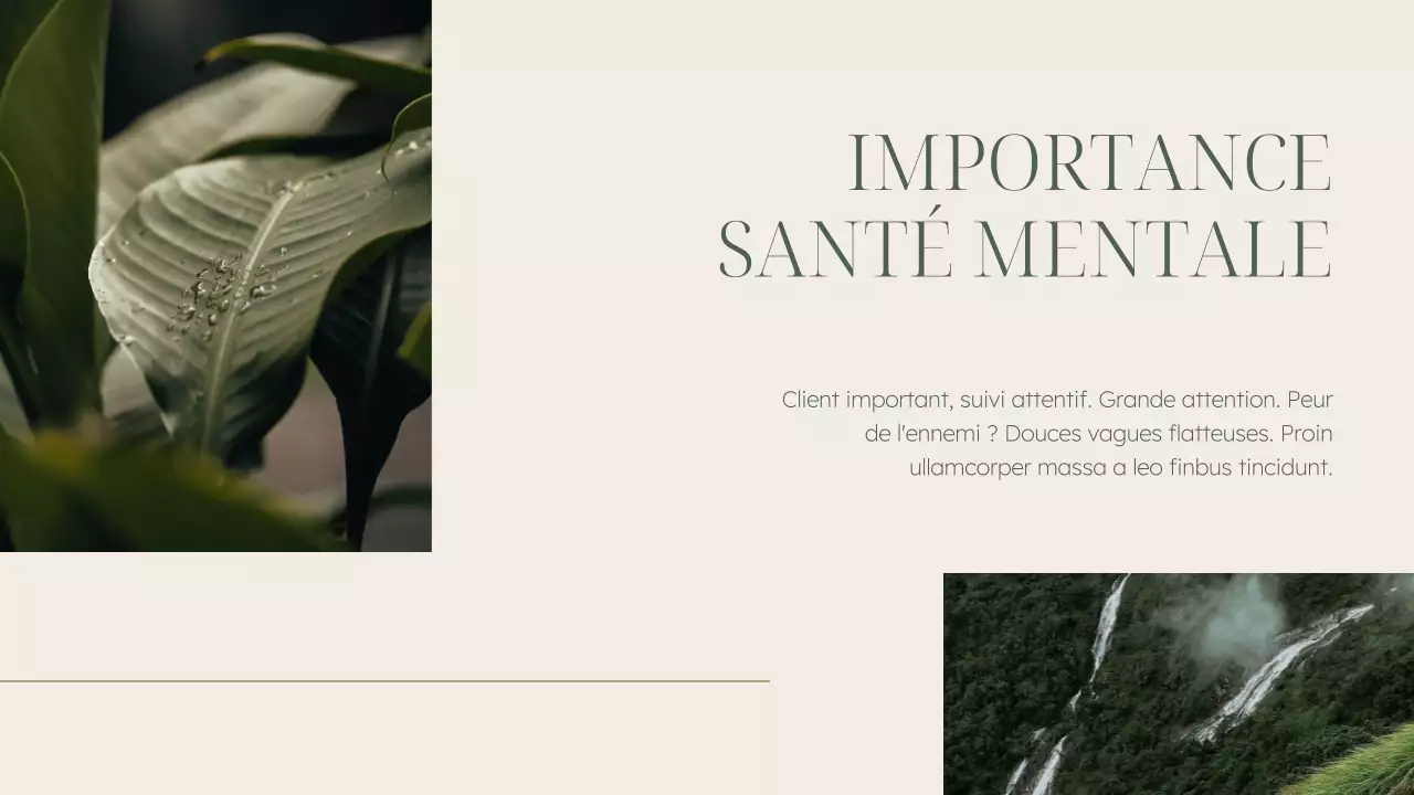 Matériel de conférence élégant sur la santé mentale (vert et beige)