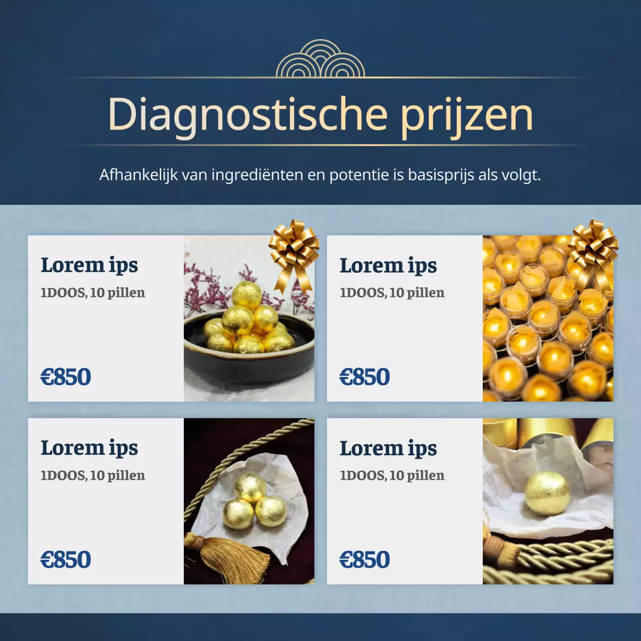 Traditionele Moederdag kruidenreclame in marineblauw en goud