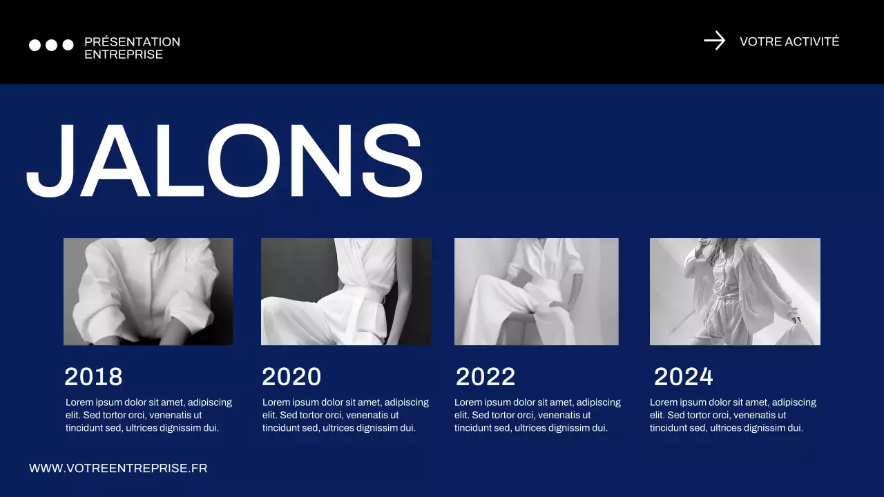 Profil d'entreprise minimal bleu et noir