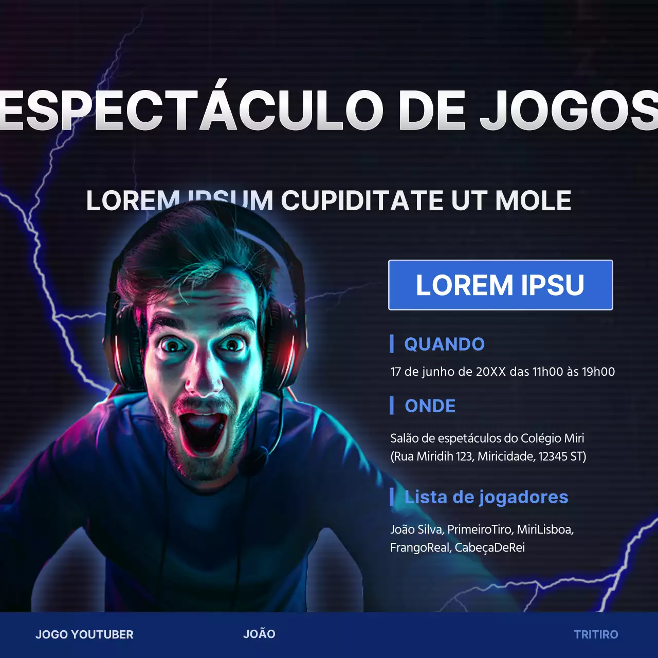 Promover o espetáculo em direto dos Jogos Cibernéticos da Marinha e dos Negros