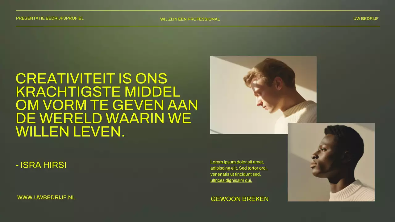 Groen en zwart zakelijke presentatie