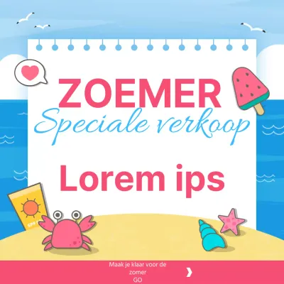 Tropical Zomeruitverkoop Post in Lichtblauw