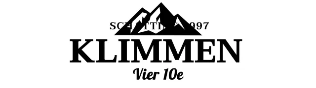 Vintage-geïnspireerde klimclub met bergillustraties en schreeflettertypes