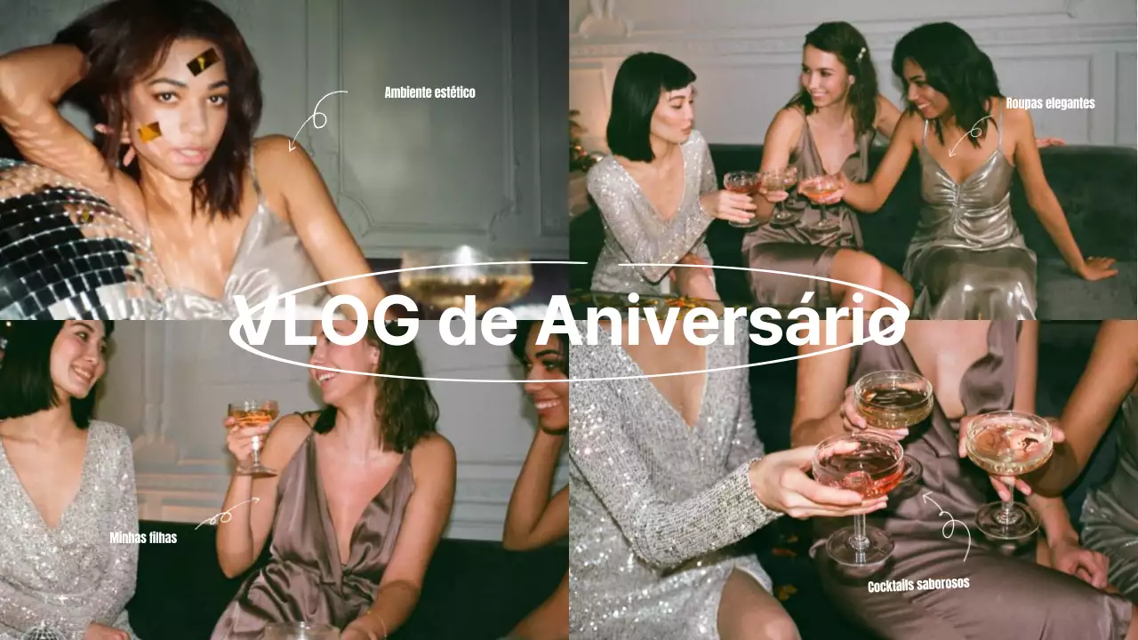 Vídeo de aniversário vintage cinzento