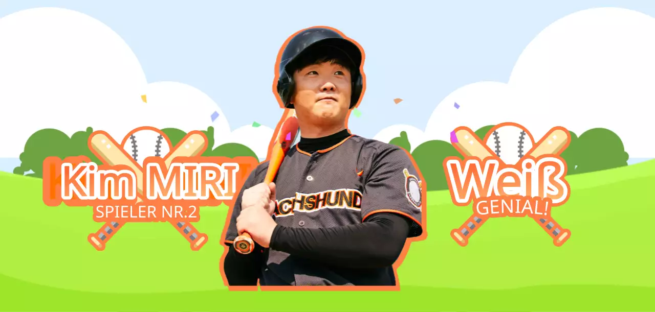 Orange und grün Baseballfeld Illustration jubeln Konzept