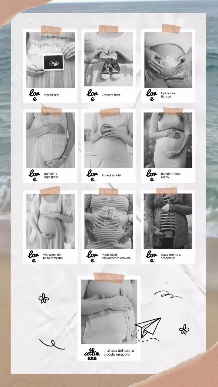 Guida ai progressi della gravidanza moderna in beige e marrone