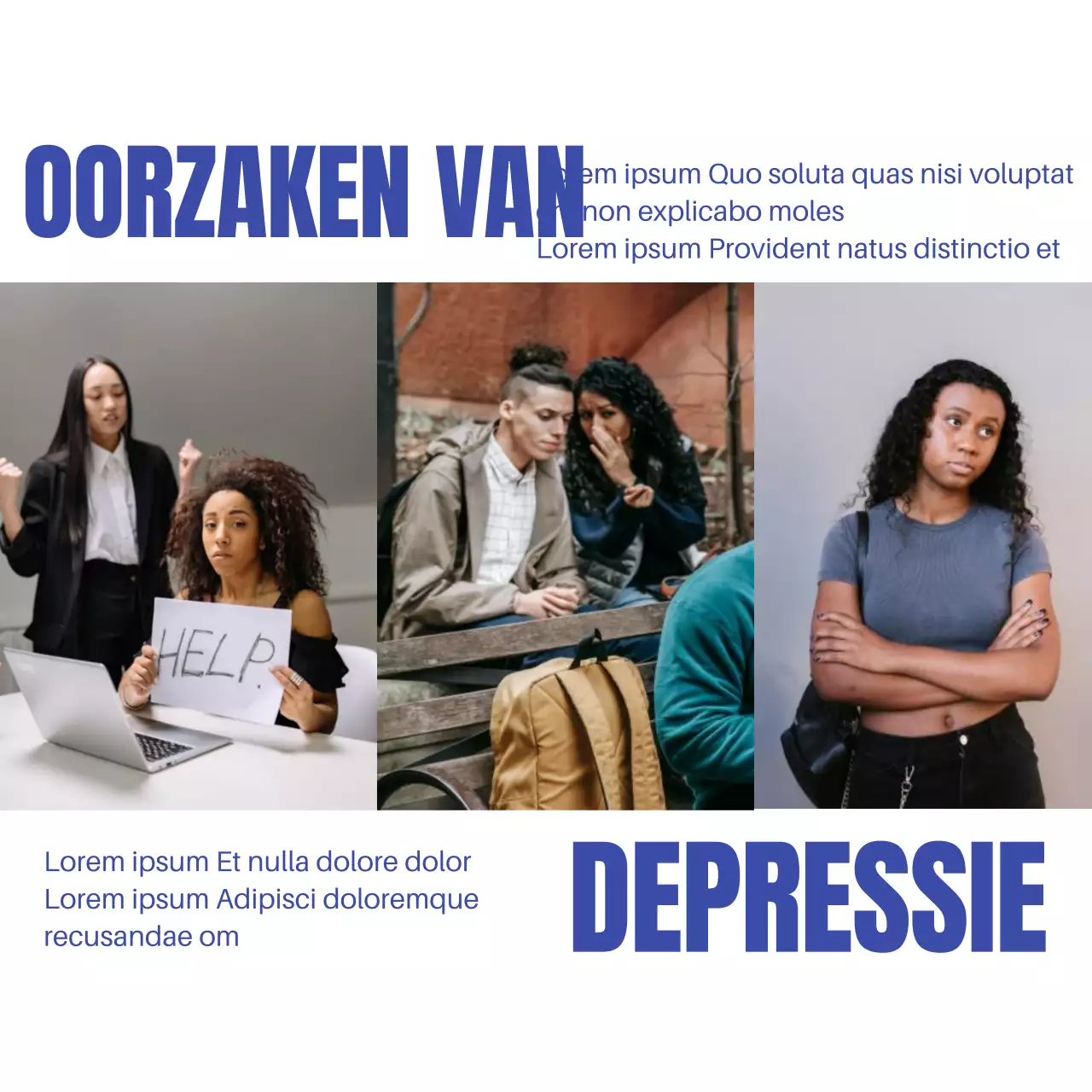 Blauw-wit Modern Depressie begrijpen Inleiding