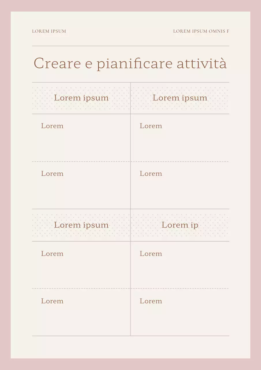 Agenda semplice rosa e avorio