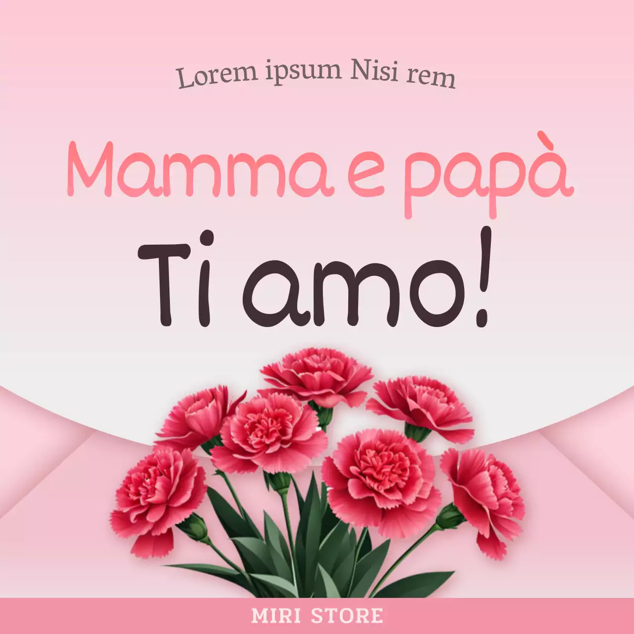 Una moderna pubblicità per la festa della mamma in rosa