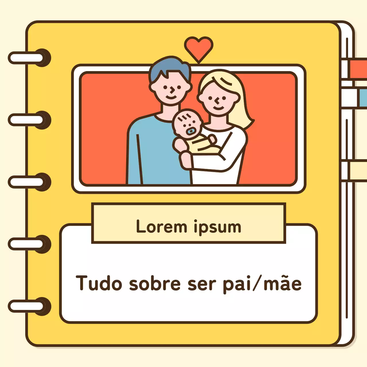 Tudo sobre a parentalidade com o miúdo amarelo e laranja