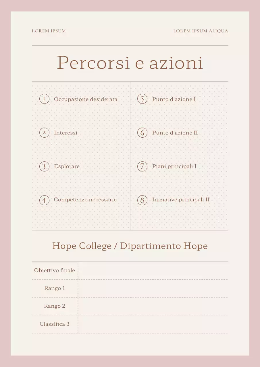 Agenda semplice rosa e avorio