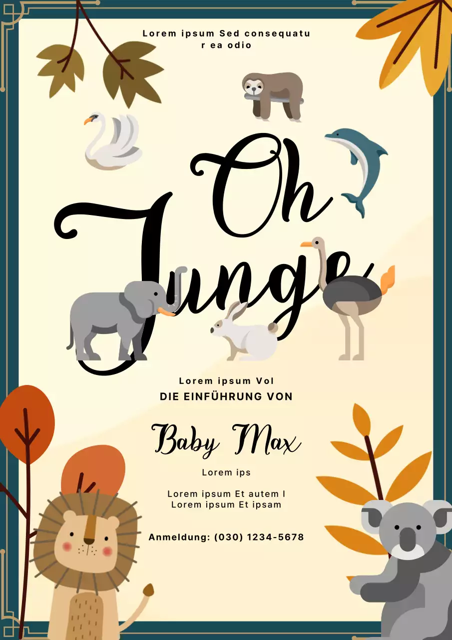 Beige Geometrische Baby Shower Einladung