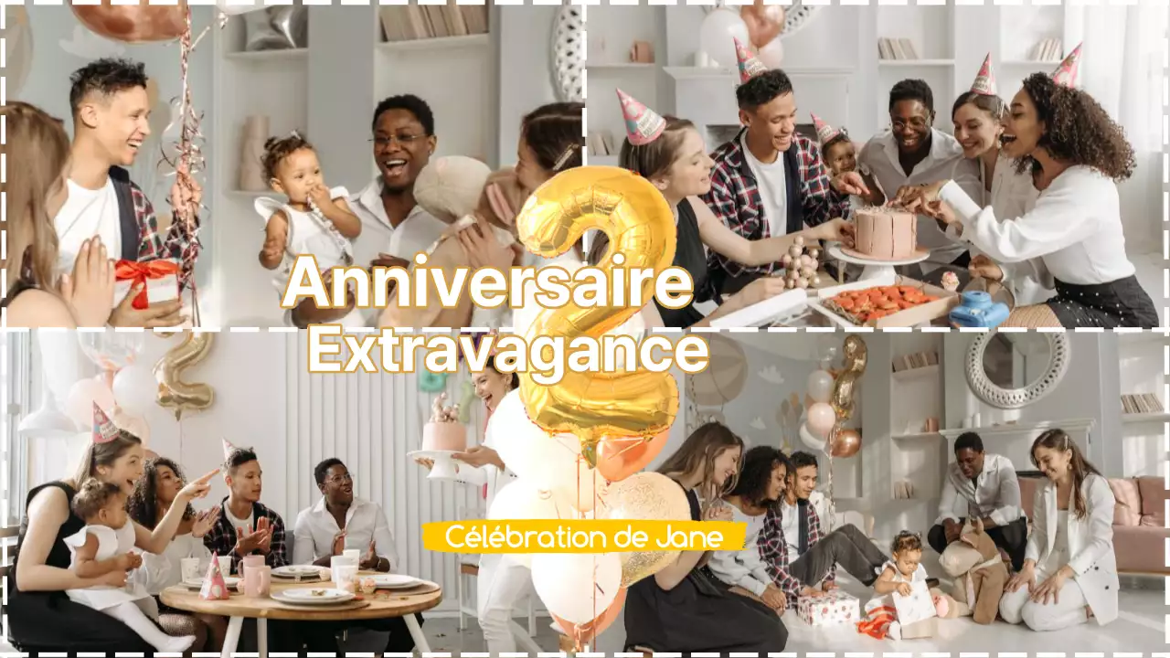 Vidéo d'anniversaire simple et jaune