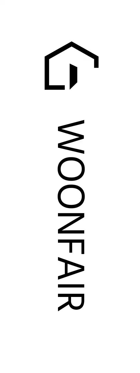 Eenvoudige woonbeurs met illustraties in de vorm van huizen