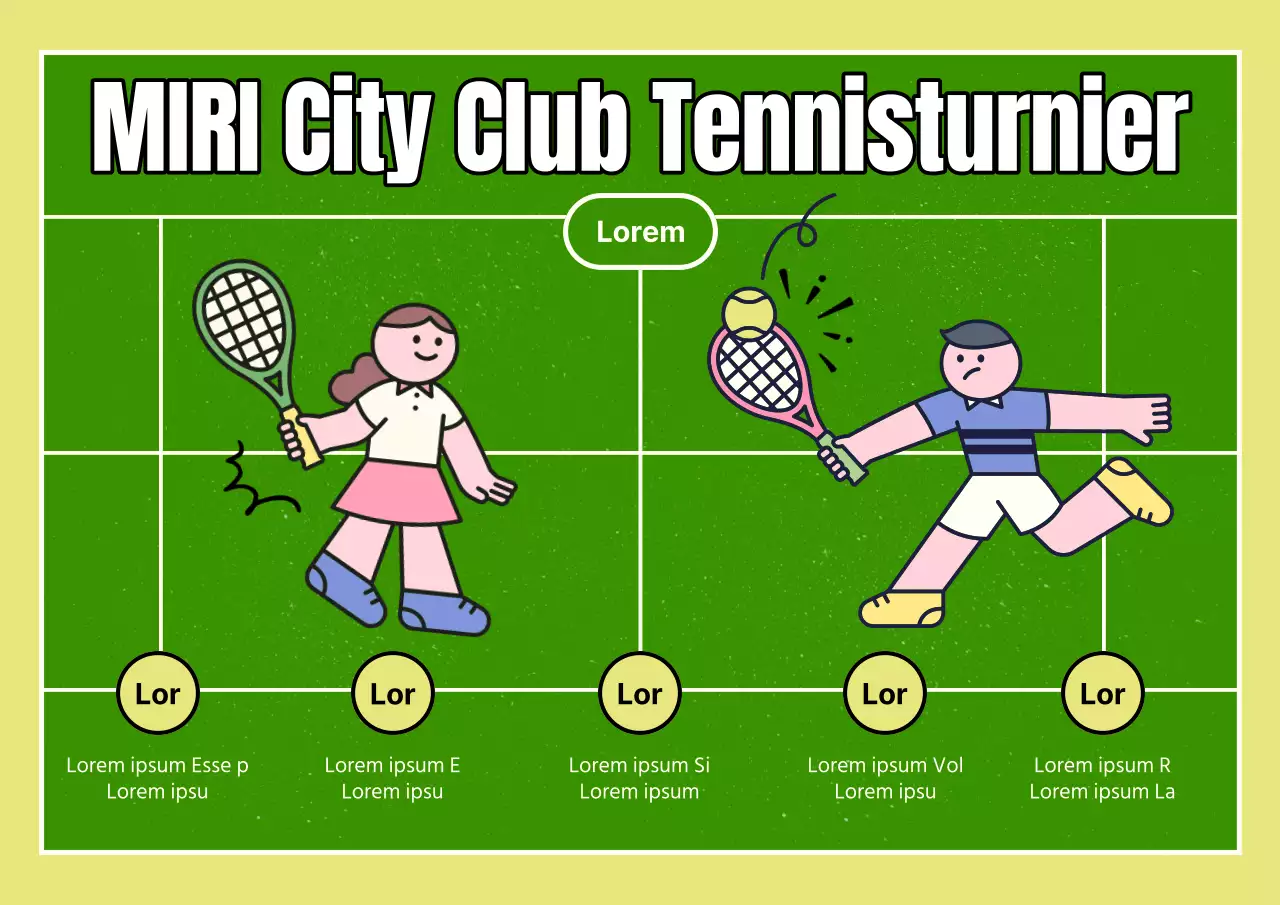 Förderung eines freundschaftlichen Club-Tennisturniers in Chartreuse und Grün
