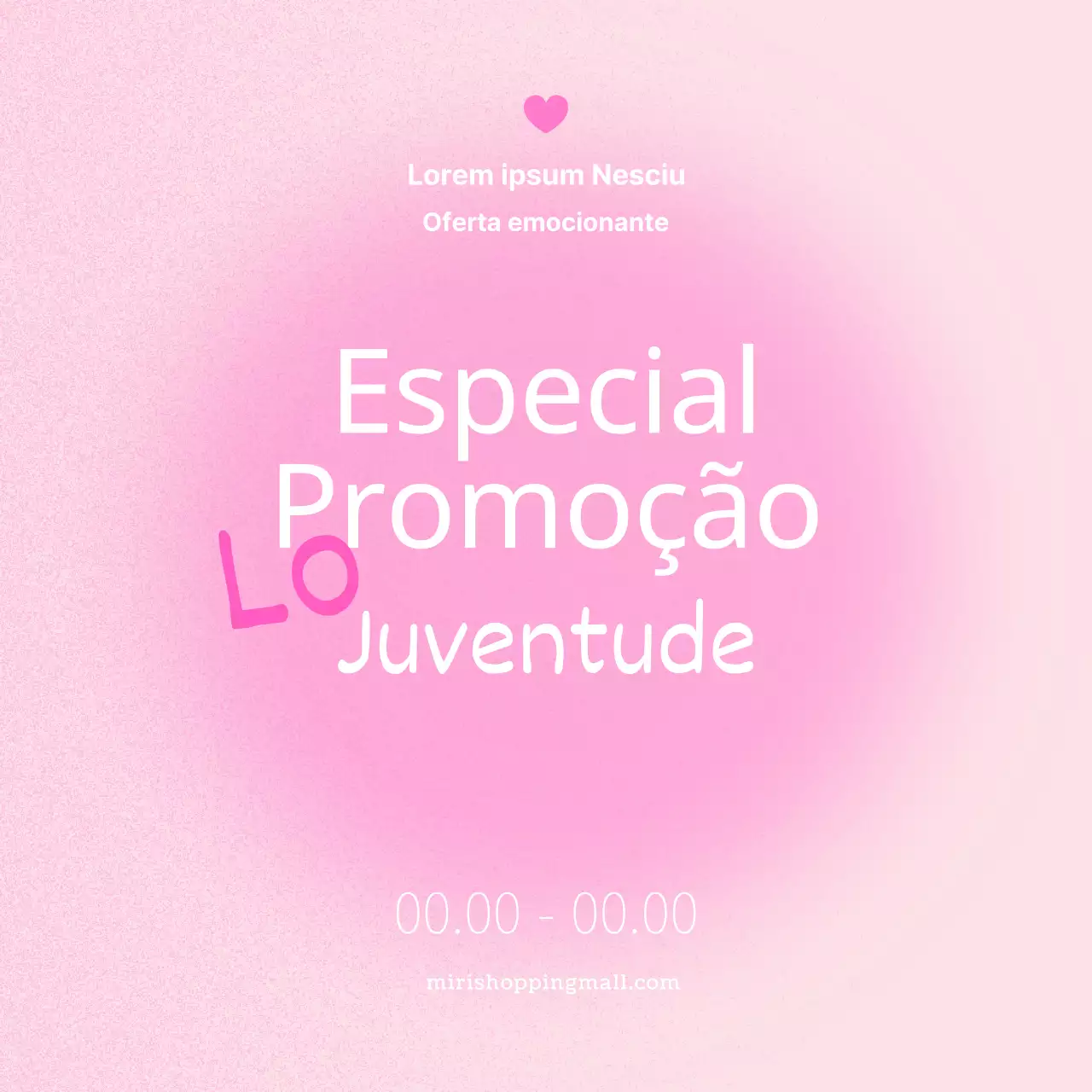 Promover uma promoção de desconto cor-de-rosa e branco