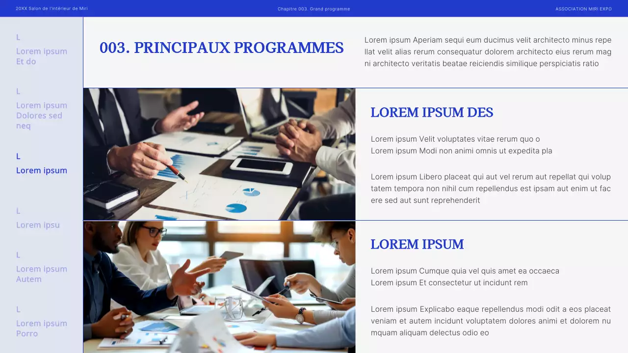 Proposition de salon d'intérieur moderne en bleu et noir