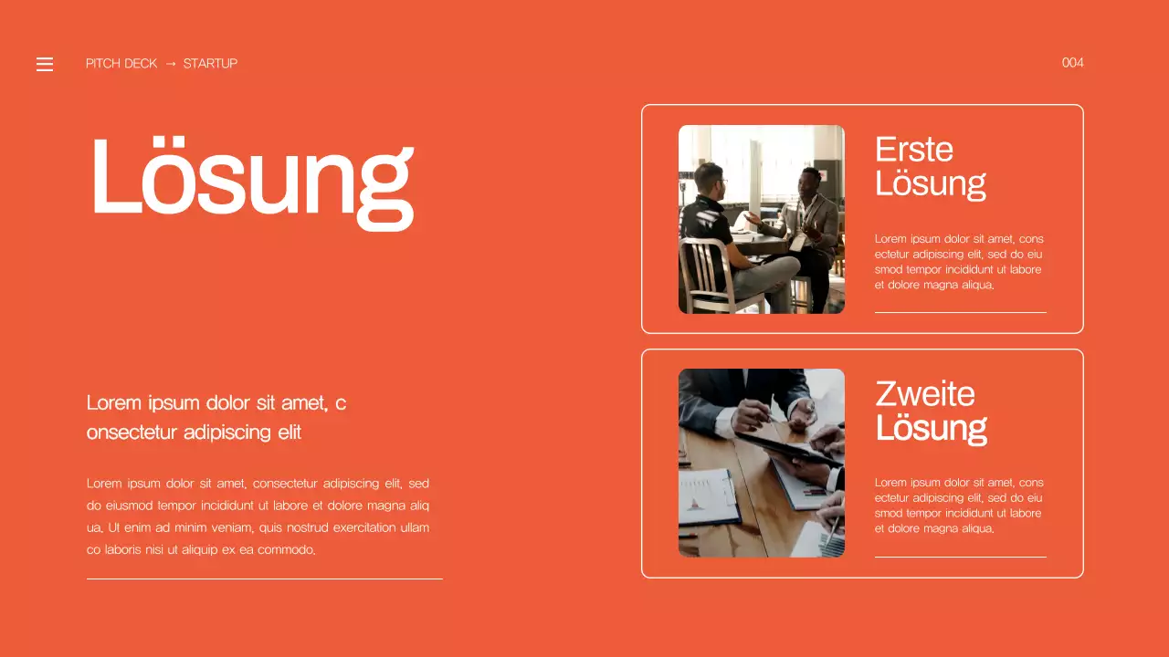 Orange Bold Business Startup Pitch Deck Proposal