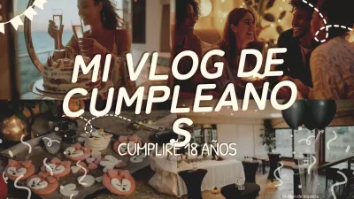 Fiesta de cumpleaños moderna en beige y negro Vlog Video