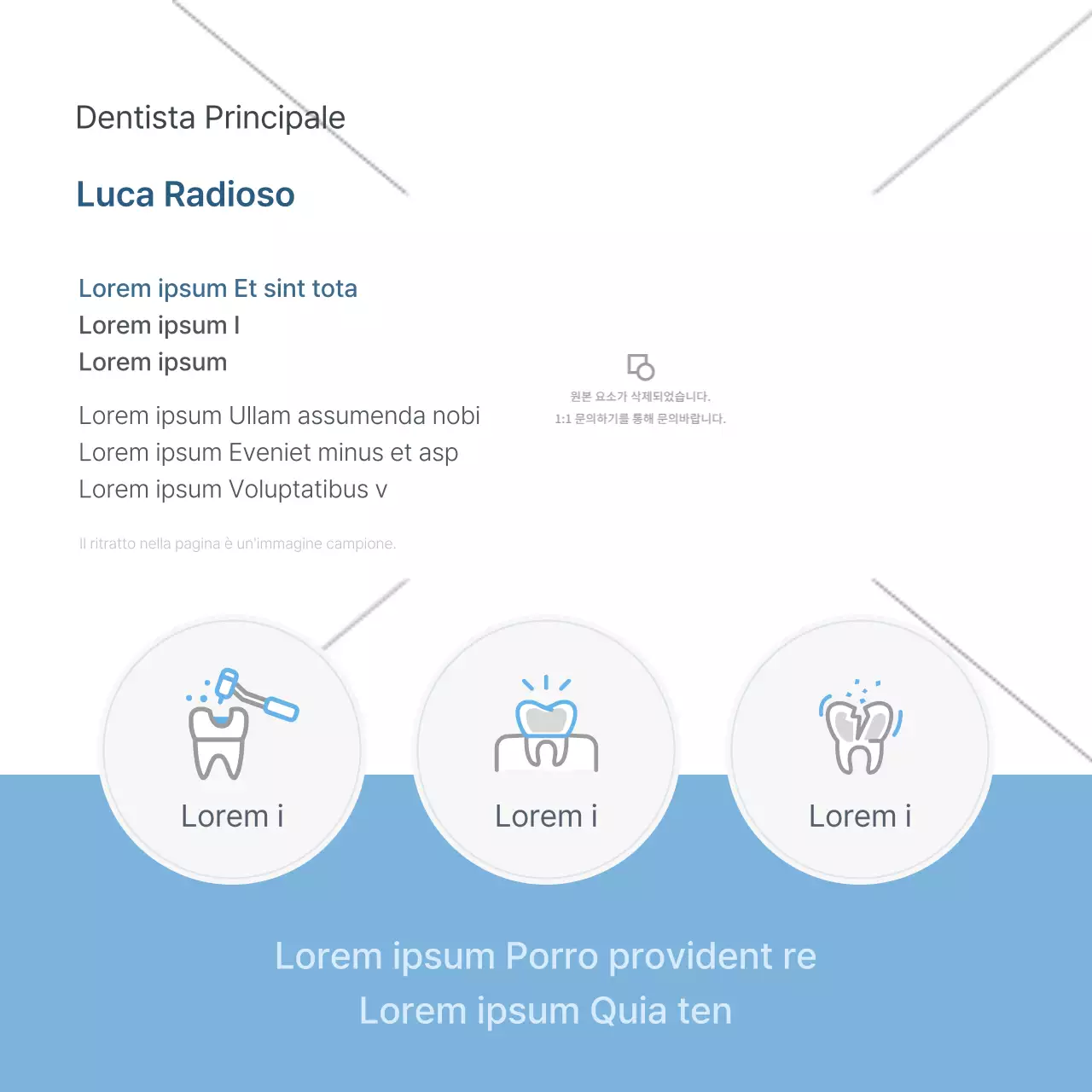 Un semplice kit di social media per il marketing dello studio dentistico, di colore bianco e azzurro, per promuovere lo studio.