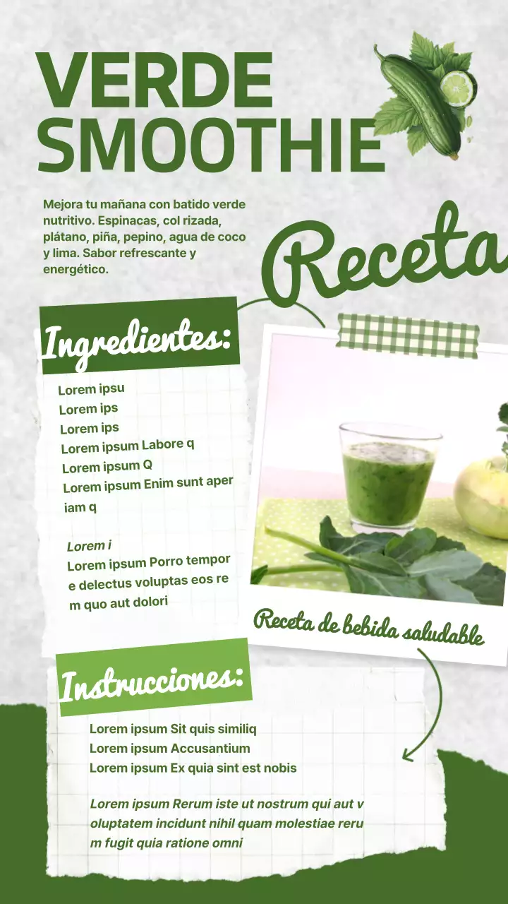 Receta de batido verde natural refrescante