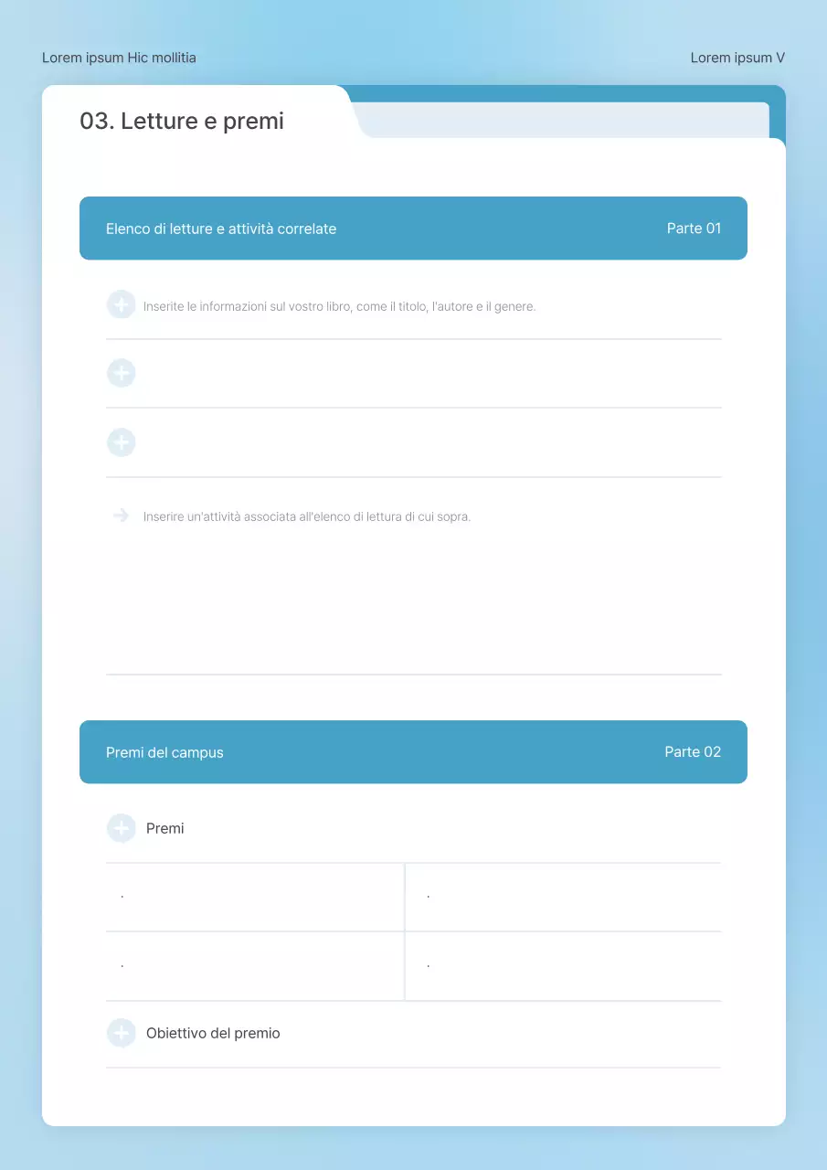 Una semplice idea di cartella in azzurro e bianco per un diario scolastico
