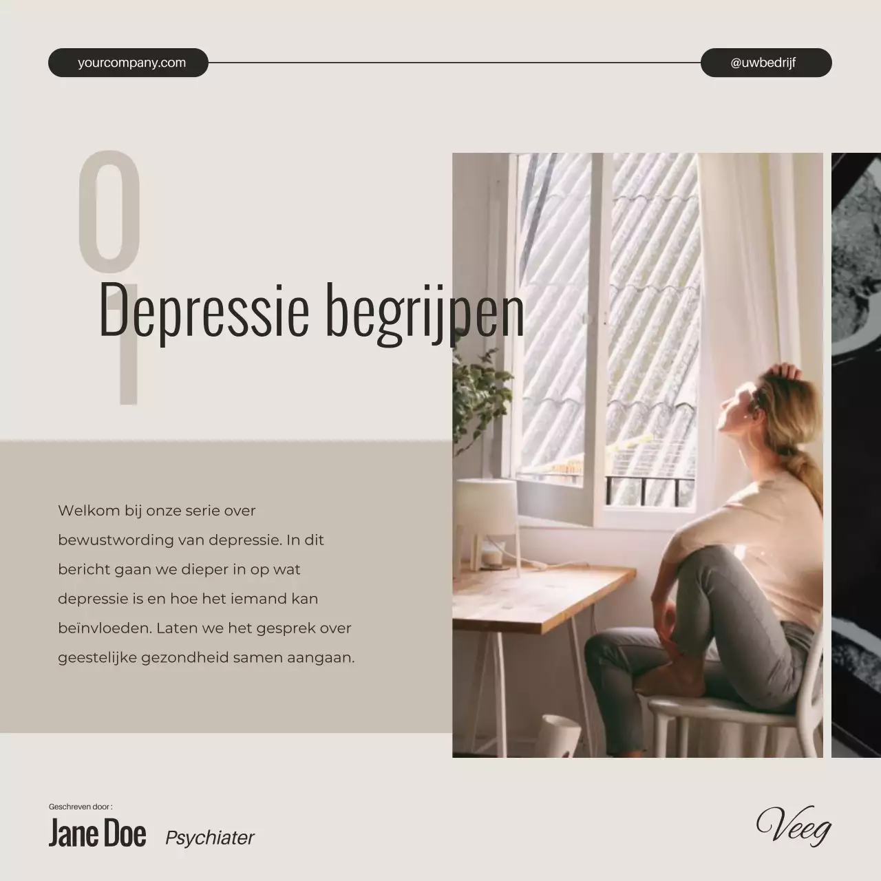 Ivory zwart-wit Minimal Mental Health Depression Unveiled Campagne