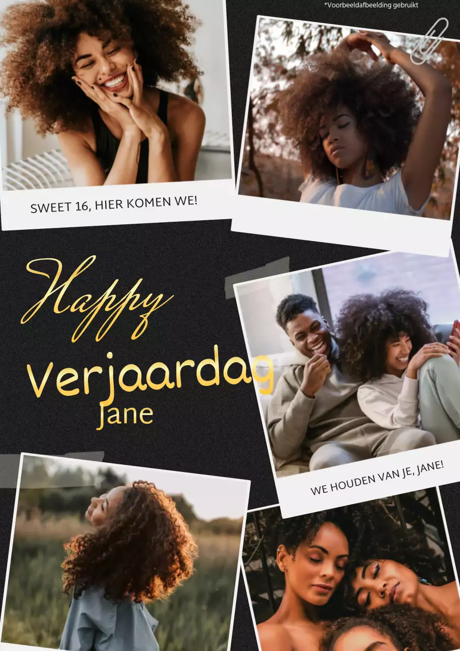 Zwart en goud elegant verjaardagsmemo