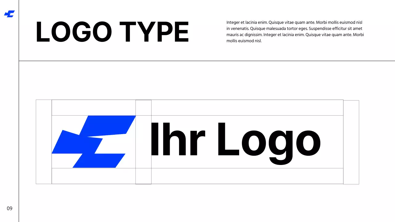 Weiß Blau Fett Kühle Töne Saubere Markenidentität Richtlinien Anweisungen