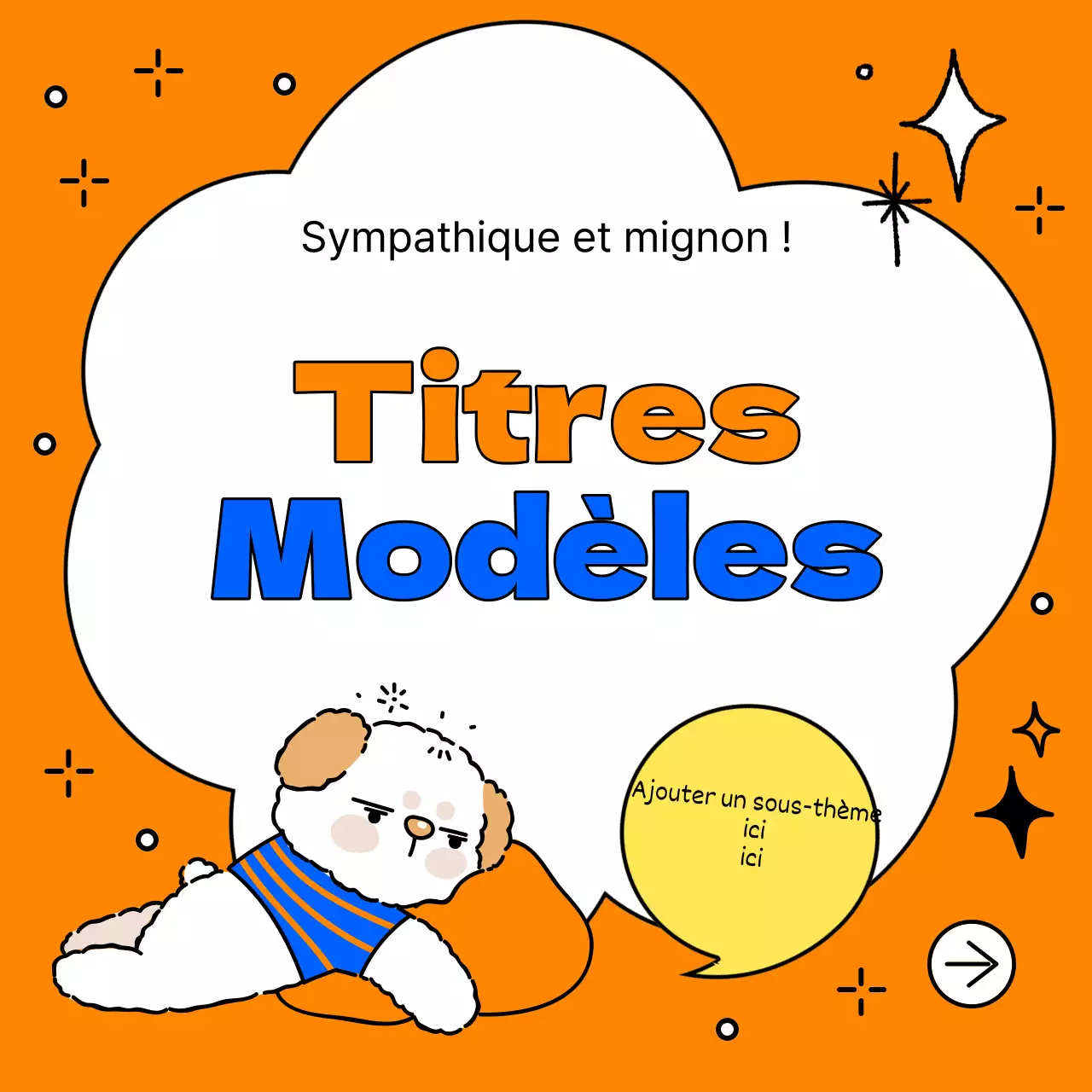 Mignonne couverture de cadre de titre en orange et rose