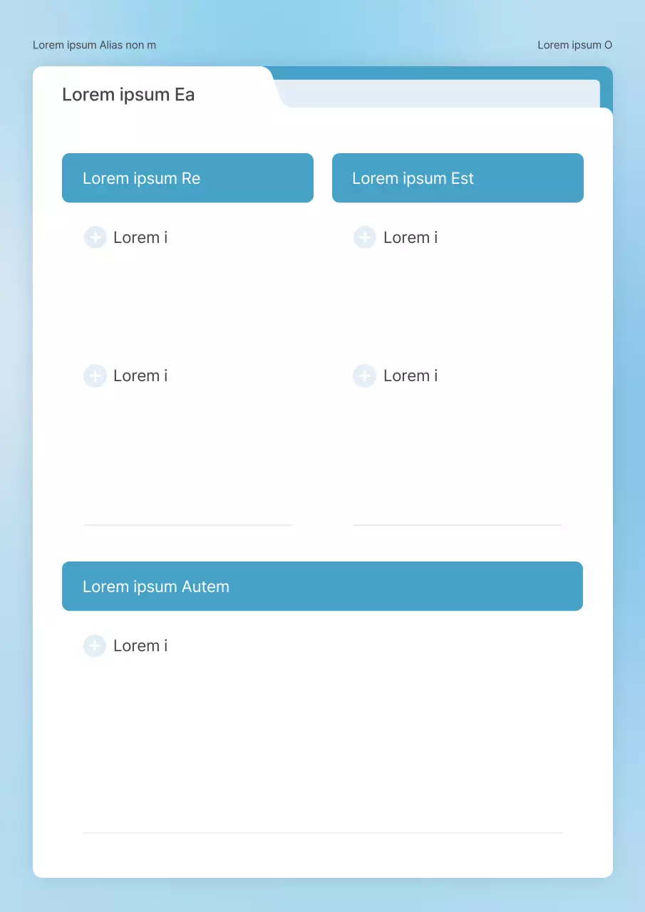 Een eenvoudig folderconcept in lichtblauw en wit voor een schoolagenda