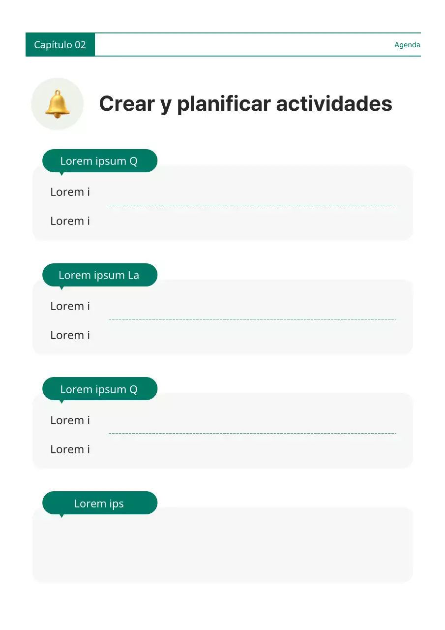 Una sencilla agenda verde y blanca