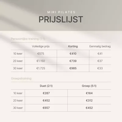 Promoot een uitverkoop van moderne Pilates in beige en ivoorkleurig