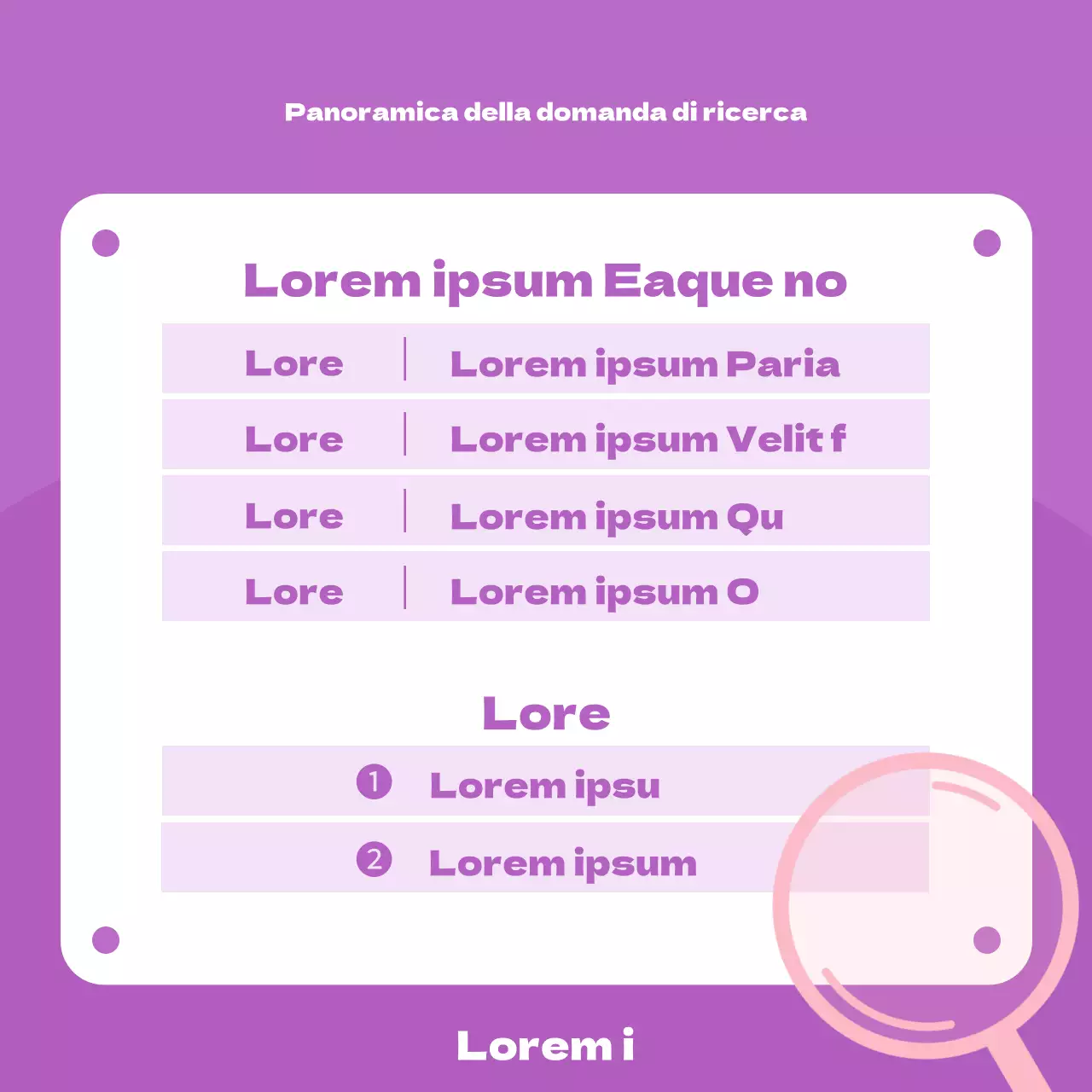 Un grazioso annuncio di programma istituzionale in viola e malva