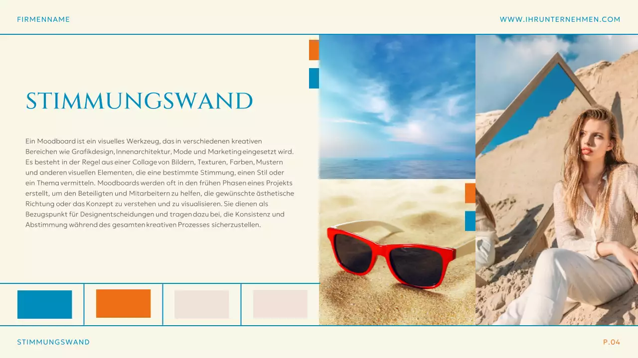 Blau Orange Einfacher moderner Markenstrategieplan